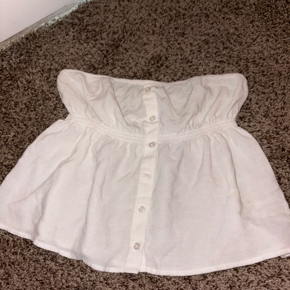 La Hearts White Strapless Top